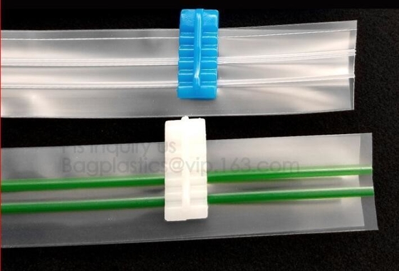 환경 친화적 PE 2 트랙 진공 플라스틱 지퍼, PE 밀봉 씰 지퍼, 지퍼 풀을 잠근 pvc 지퍼 풀러