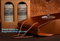 환경 친화적 cmyk 금색 맞춘 인쇄 페이퍼 와인 선물 가방, 와인 쿠스토를 위한 승진 종이 와인 백 / 선물 와인 백