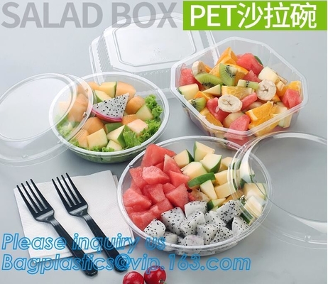 값이 싼 맞춘 식품 등급 명백한 애완 샐러드 그릇 버릴 수 있는 식품 플라스틱 Bowl,460ml 버릴 수 있는 애완 장터국수 샐러드 그릇