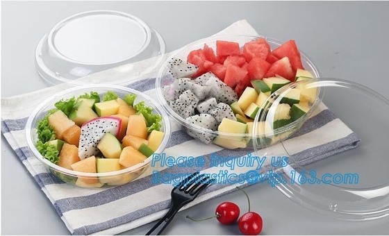 Lid PLA 미생물에 의해 분해되 샐러드 Bowl,24oz 좋아하는 버릴 수 있는 플라스틱 샐러드 활과 32 온스 버릴 수 있는 명백한 PET 플라스틱 샐러드 그릇