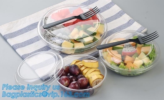 Lid PLA 미생물에 의해 분해되 샐러드 Bowl,24oz 좋아하는 버릴 수 있는 플라스틱 샐러드 활과 32 온스 버릴 수 있는 명백한 PET 플라스틱 샐러드 그릇