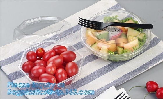 Lid PLA 미생물에 의해 분해되 샐러드 Bowl,24oz 좋아하는 버릴 수 있는 플라스틱 샐러드 활과 32 온스 버릴 수 있는 명백한 PET 플라스틱 샐러드 그릇