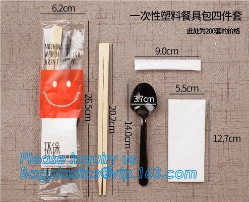 새로운 고급 품질은 값이 싼 버릴 수 있는 플라스틱 칼붙이 세트 (플라스틱 나이프 스푼 포크 팩) 젓가락을 설계했습니다, 칼붙이가 졌습니다,