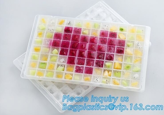 Lid, 각얼음 트레이 컨테이너, Po와 FDA 공인된 실리콘 주형 동반자 얼음 컨테이너 저장 시원한 콩 얼음 트레이 트레이