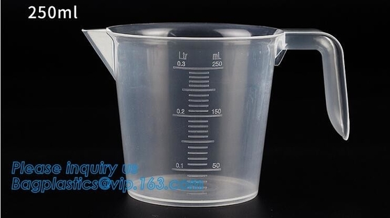 노동 용법 200 ml/400ml/900ml 단일 벽 물 졸업생 측정을 위한 1L 명백한 측정 잔 눈금 실린더 물주전자