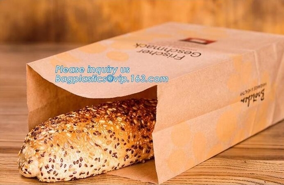 빵집 소매, 최상품 식품 등급 커스트를 위한 아름다운 프린팅 식품 등급 패키지 빵 가지고 가도록 하는 갈색인 대형 지대