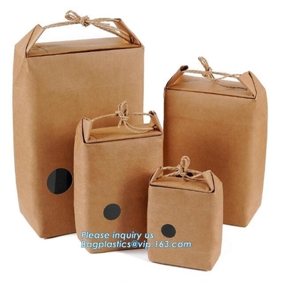 식품 등급 패키징 미생물에 의해 분해된 크라프트 지 궐련지 Bag,1kg 5 킬로그램 식품 등급 쌀은 갈색인 크라프트 지 포장을 패키징합니다