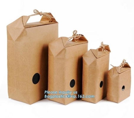 식품 등급 패키징 미생물에 의해 분해된 크라프트 지 궐련지 Bag,1kg 5 킬로그램 식품 등급 쌀은 갈색인 크라프트 지 포장을 패키징합니다
