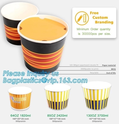 팝콘 용지함, 팝콘은 잔 모양으로 만듭니다, 수두, 맞춘 BRANDING,24OZ, 32OZ,46OZ가 패키지, 크라프트 지 컵, LID, 정치활동 위원회를 꺼냅니다