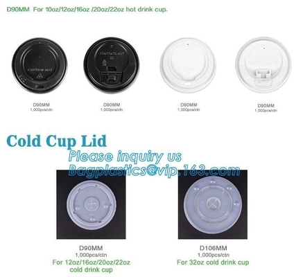 미생물에 의해 분해된 컵 덮개, PLA 컵 덮개, PP LID, PET LID, 추운 컵 덮개, 뜨거운 컵 규제, 10 oz/12oz/16oz/22oz 뜨거운 음료수 잔 PS 규제