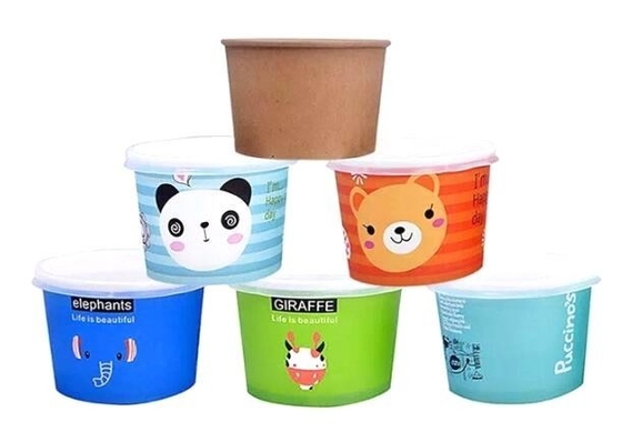Lids,4oz 종이 아이스크림과 젤라또 종이컵 아이스크림 종이컵은 봉사하는 컵을 선발합니다, 로고가 버릴 수 있는 아이스크림 Ｐ를 출력했습니다
