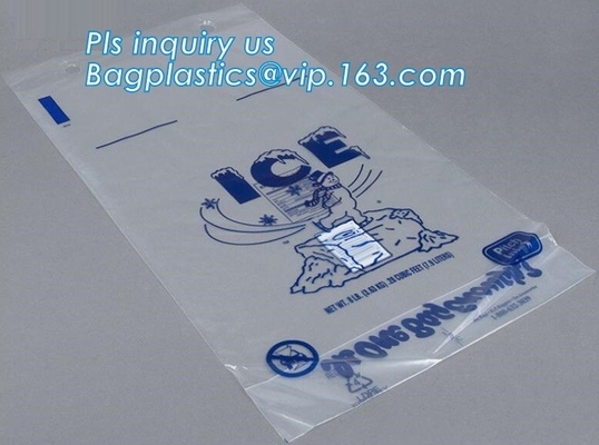 ECO 친선 경기 아이스펙 BAGS, ECO 그린 패키징, 전기 빙낭, 버릴 수 있는 드로스트링 위 크리스탈 투명 얼음 플라스틱 백,