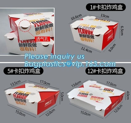 햄버거, 공장도 가격 사용자 지정 크기 로고 인쇄를 위한 박스를 싸는 폴드형 크라프트 지 패스트후드는 크라프트지 윈도우 선물을 제거합니다