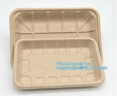 상자 750 밀리람베르트 베이스지를 서빙하는 칸막이 힌지 용기 사탕수수 베이스지 치수 음식은 용기 백플라스틱스 팩아를 꺼냅니다