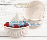 규제, 버릴 수 있는 라운드 수프 옥수수 전분 미생물에 의해 분해된 그릇과 24 온스 버릴 수 있는 플라스틱 탕기 옥수수 전분 하얀 그릇