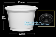종이컵 바게아세를 위한 PLA 환경 친화적 마른 열매 샐러드 컨테이너 Bowl/Tray,90mm 노랑색 버릴 수 있는 CPLA 온음료 컵 덮개