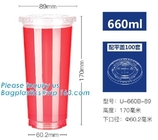 버릴 수 있는 인쇄된 아이스크림 플라스틱 컵 / 추운 음료수 잔, 하얀 / 검은 CPLA 미생물에 의해 분해되 컵 Lid,100% 미생물에 의해 분해된 Pla Co