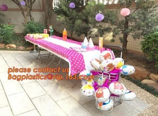 생일 파티 공급 / 장식 BAGEASE BAGPLASTI와 결혼하기 위한 화려한 물방울 무늬 테이블 직포 플라스틱 식탁보 커버