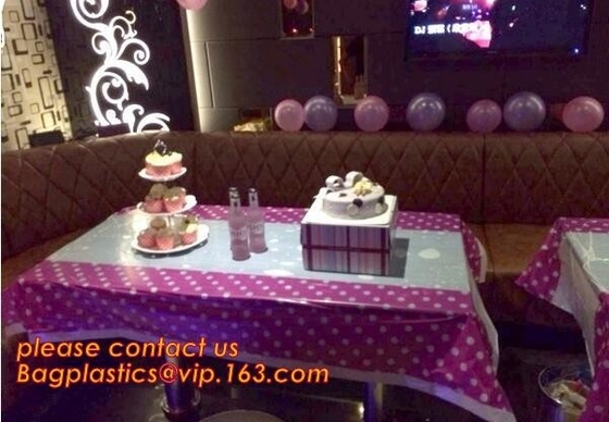 생일 파티 공급 / 장식 BAGEASE BAGPLASTI와 결혼하기 위한 화려한 물방울 무늬 테이블 직포 플라스틱 식탁보 커버