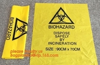 노란 프린팅 셀프 접착제 생물학적 위험 쓰레기백, 노란 감염성 의료 폐기물 처리 플라스틱 백 생물학적 위험 가백