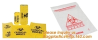의료 폐기물, 생물학적 위험 견본 수송 폴리 백, 유해 폐기물 노랑색 플라스틱을 위한 내구성 플라스틱 생물학적 위험 봉투