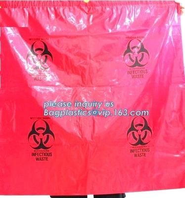 주문 제작된 생물학적 위험 쓰레기백, 오토크래이버블 ＬＤＰＥ 의학 생물학적 위험 폐플라스틱 봉투, 생물학적 위험 폐기처분 봉투, Ｈ