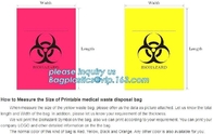 바이오 하르자르 시료 백 / 의료 폐기물 생물학적 위험 봉투 / 의료 폐기물 처리, 감염성 의료 폐기물 처리 플라스틱