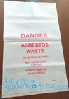 PE 석면 쓰레기백, 건설 폐기물을 위한 처리 플라스틱 백, 석면 섬유, 백플라스틱스, 바게아를 위한 찌꺼기 봉투