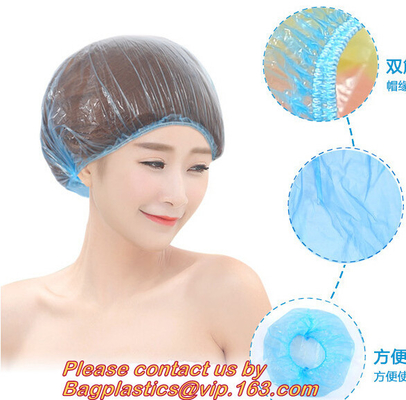 샤워 캡 호텔 캡을 방수 처리하는 ＬＤＰＥ / HDPE 주문 제작된 플라스틱 PE 호텔 버릴 수 있는 샤워 캡, eco 생 분해성 플라스틱