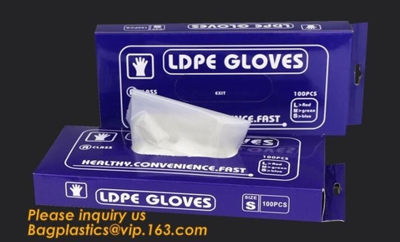 버릴 수 있는 플라스틱 폴리신 PE 장갑 세정은 음식, STERILE 둘 손가락 GLOVES IN 폴리에틸렌, 작은 포장 PE로 준비합니다