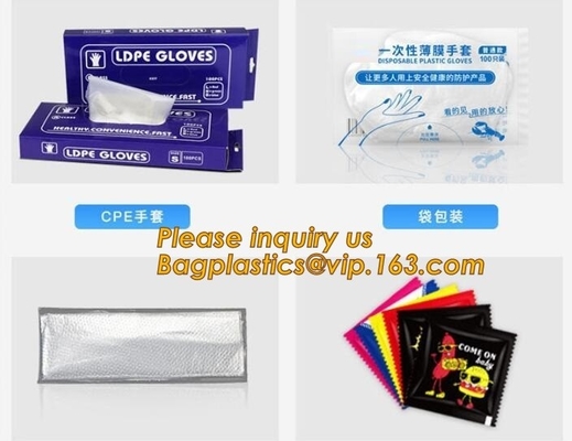 버릴 수 있는 플라스틱 폴리신 PE 장갑 세정은 음식, STERILE 둘 손가락 GLOVES IN 폴리에틸렌, 작은 포장 PE로 준비합니다