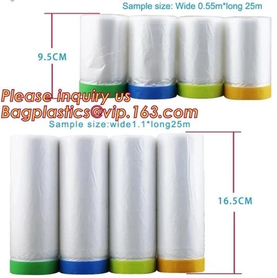 HDPE 마스킹 막, 실내 응용 사전에 마련한 드롭 크로스, 마스킹 막, 보호막 hous를 페인트를 칠하는 미리 녹음된 커버 차