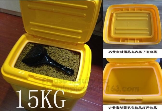 중국 공급 애완동물 제품 세라믹 도그 식품 보관 용기, 밀폐된 플라스틱 식품 보관 용기, 저장 배럴 애완