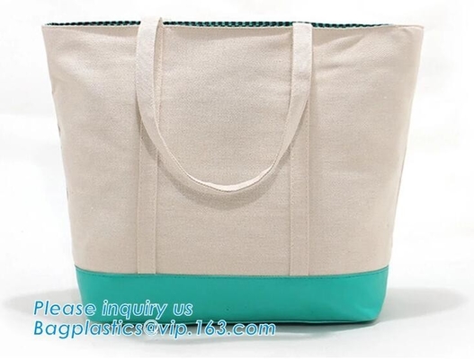 eco 캔버스 비치 백 맞춘 캔버스 여성용 대형 손가방 로우프 핸들 재활용된 캔버스 쇼핑 가방, 자연적 날것 하얀 캔버스 백과 ca