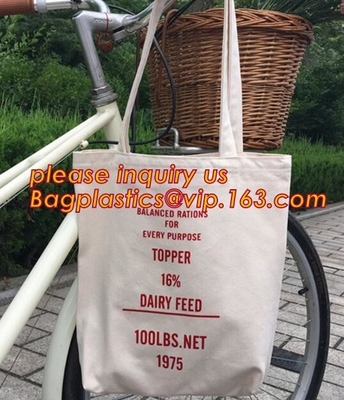 처리된 황마 / 면 쇼핑 가방, 금 로고 바게아세 팩아와 맞춘 인쇄 면 핸들 명품 흑서 쇼핑 가방