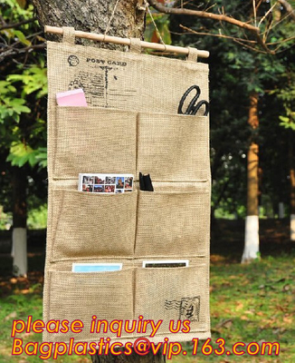저장함 차량 가방, 벽 행잉 주머니 저장을 매다는 제조사 자연적 황마 캔버스 패브릭 벽은 조직합니다