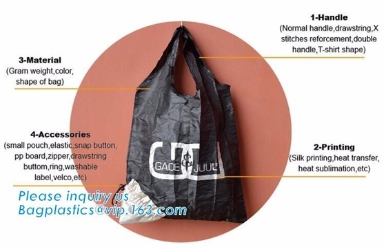 독일 슈퍼마켓 재활용 폴리에스테르 폴드형 쇼핑 가방 접는 방식 재활용 폴리에스테르 Bag,polyester/ 나일론 늘어진 선