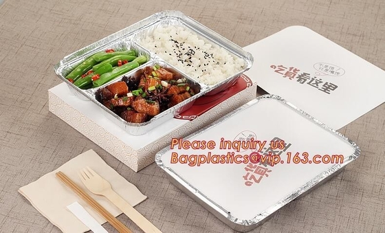 음식 Pa에 대해 알루미늄 박막 용기 / 팬 / 접시, 버릴 수 있는 알루미늄 포일 컨테이너를 쌓는 인기있는 가계 부엌 음식