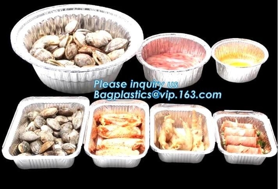 120이지 밀리람베르트 라운드 음식 알루미늄 포일 용기 일회용 음식 용기, 알루미늄 포일 식료품 용기 사각형 알루미늄