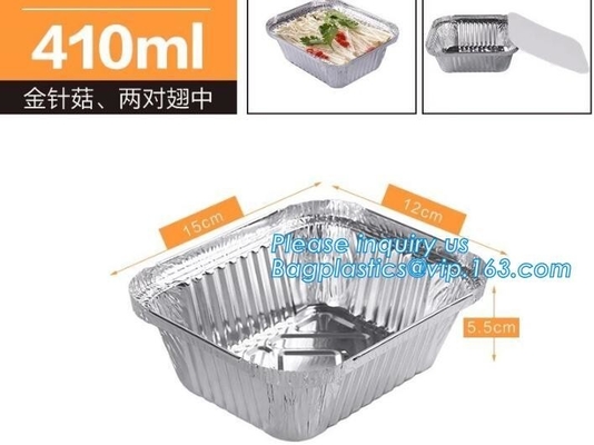 LID 항공 케이터링, 케이터링 버릴 수 있는 테이크아웃식음식 패스트 푸드와 항공 알루미늄 트레이 평활한 벽 호일 식료품 용기