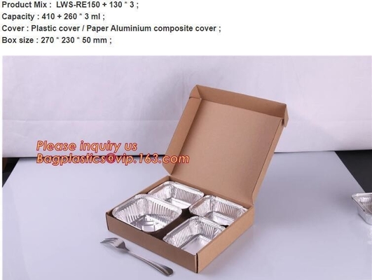 봉인한 알루미늄 호일 테이크아웃식음식 용기, 상이한 모양 능력은 버릴 수 있는 알루미늄 호일 식료품 용기 / Ｔ를 제거합니다