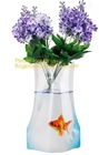 결혼, 넓은 투명한 비닐 플라스틱 스탠드업 장식 화분을 위해 버릴 수 있는 플라스틱 비닐을 폴딩시키는 작은 스탠드업 꽃병