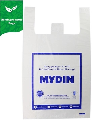 주문 설계 플랜트 기반을 둔 퇴비성 미생물에 의해 분해된 HDPE 부드러운 고리 손잡이 플라스틱 쇼핑 가방, 플렉시 부드러운 고리 손잡이 Ｐ