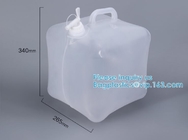 핸들 폴드형 제리 없는 10l 20l 플라스틱 큐비테이너 백 인 박스는 구멍으로 물 액체 광장 양동이를 타진할 수 있습니다