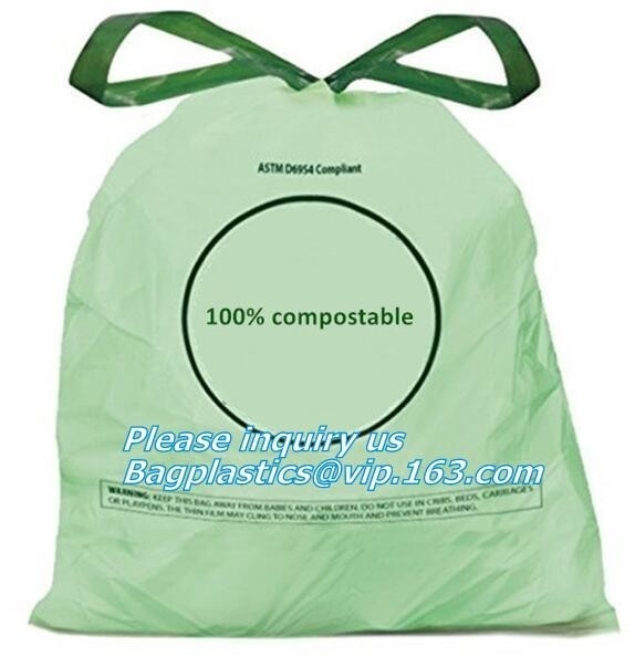 명부, 봉합 &amp; 핸들과 쿠스토미 위의 100% eco 우호적 직접적 제조 공장 퇴비화 가능 쓰레기 가방을 드로스트링