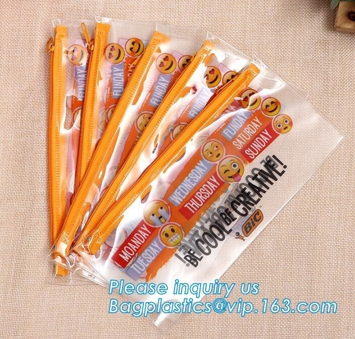ECO는 친절하게 값이 싼 도매 맞춘 투명한 방수 인쇄된 프로모션 플라스틱 지퍼 명백한 pvc 화장품을 재활용했습니다