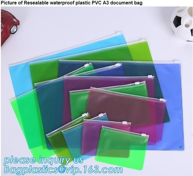 PVC A3 문서 봉투, 파일 봉투, 방수 지퍼 문서 bag/ 뒤라브를 패키징하는 메쉬 PVC 투명 플라스틱 이내에 문구류