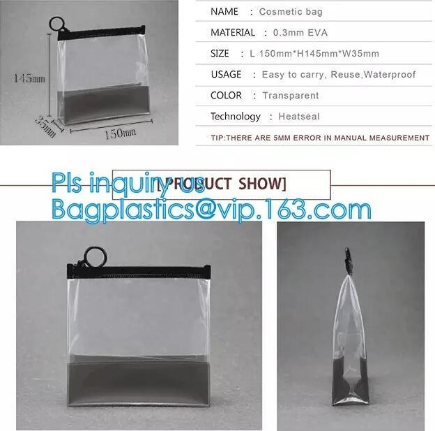 최고 지퍼 슬라이더 명백한 포장 PVC 가방, 맞춘 인쇄된 옷 패키징은 얼어붙은 PVC / 에바 비닐 슬라이더 상부 지퍼에게 어울렸습니다