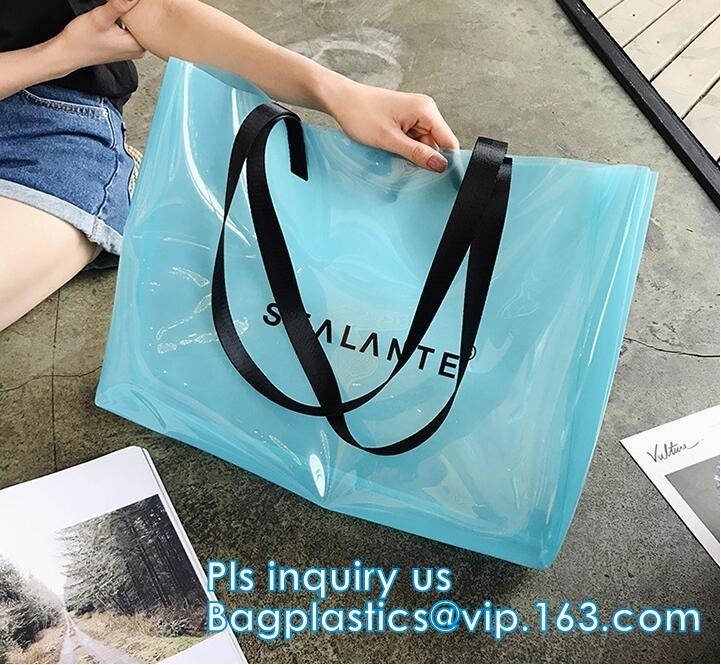 pvc 투명한 지퍼 비키니 화장용 가방, 운반 여자 방수 PVC가 투명한 비치 백, 비치 백 수영을 수영합니다