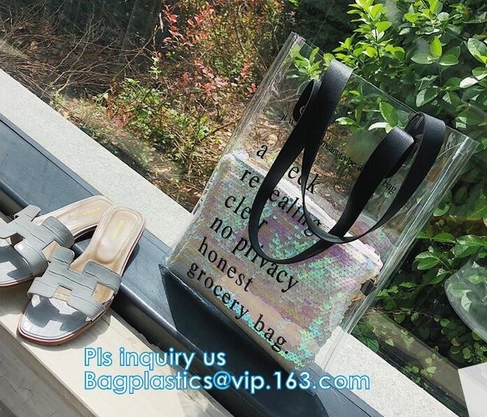 비닐 pvc는 가정 / 매일 사용, 마모 저항자 Eco 우호적 PVC 쇼핑 가방, 맞춘 투명 GIF를 위한 쇼핑 가방을 지퍼로 열었습니다